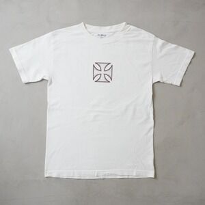 Vintage Del Sol St. Maarten T-Shirt Small Mens White Cross Graphic Biker Style